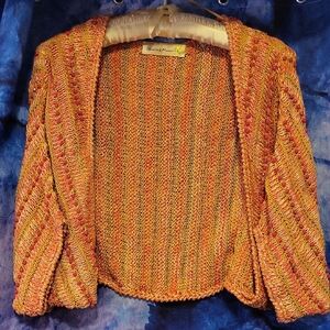 Chic Multicolor Open-Front Sweater